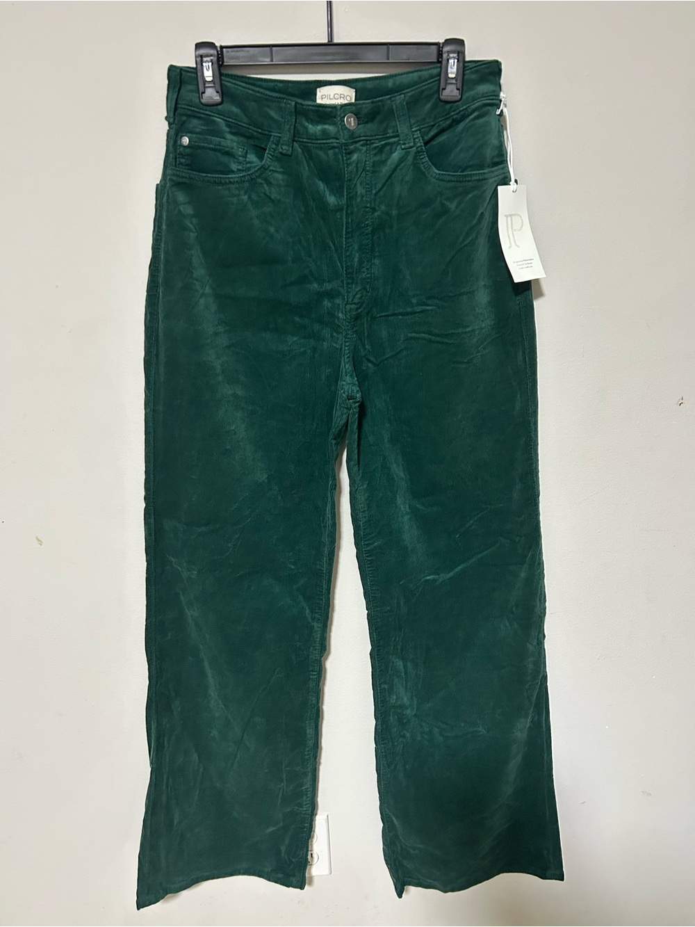 Anthropologie Pilcro Austyn Corduroy Pants High Rise Wide Leg Green #565